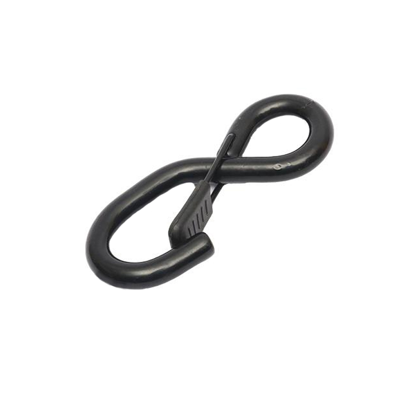 1" x 1500kgs black rubber coated S hook with rubber latch
