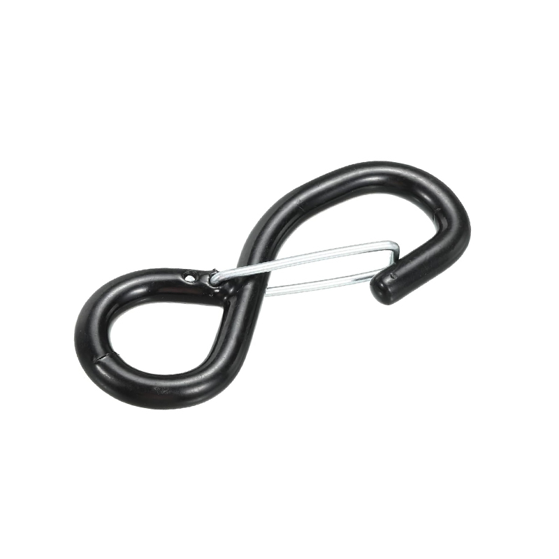 1" x 1500kgs black rubber coated S hook with latch
