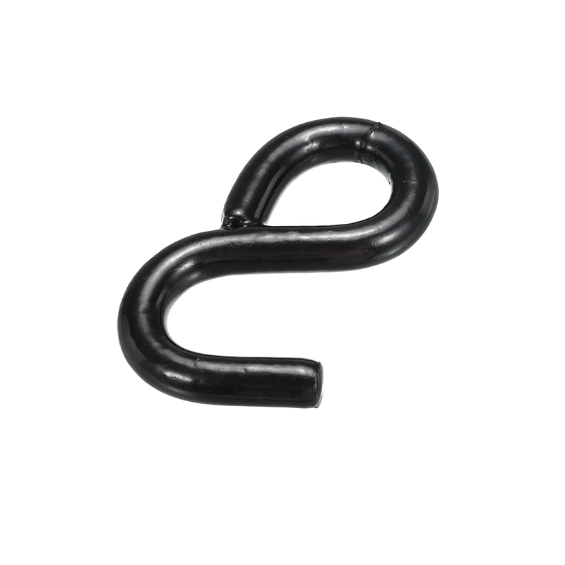 1" x 3300LBS black rubber coated S hook