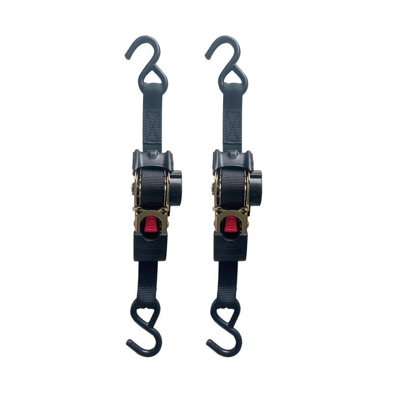 1” x 6' x 1500 LBS retractive ratchet straps tie down with S hook